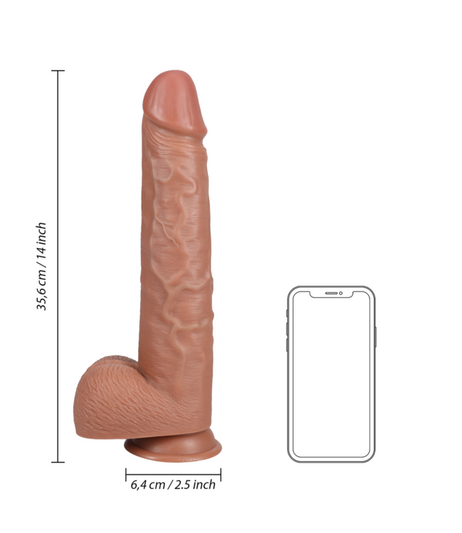 RealRock Natuurlijke RealRock Dildo met Zuignap - Extra Large 29 cm Tan Verras je Zintuigen!