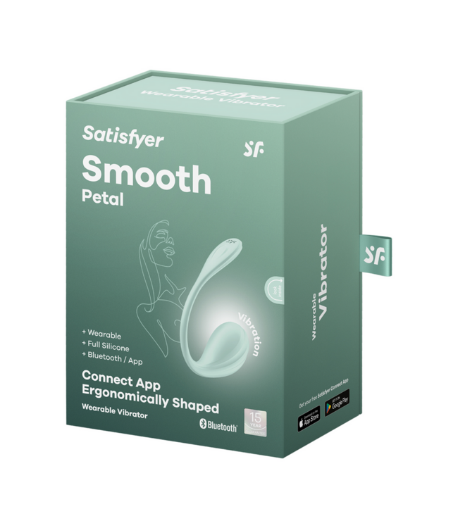 Satisfyer Satisfyer Smooth Petal Connect Mint – Draagbare Waterdichte Vibrator met App-besturing