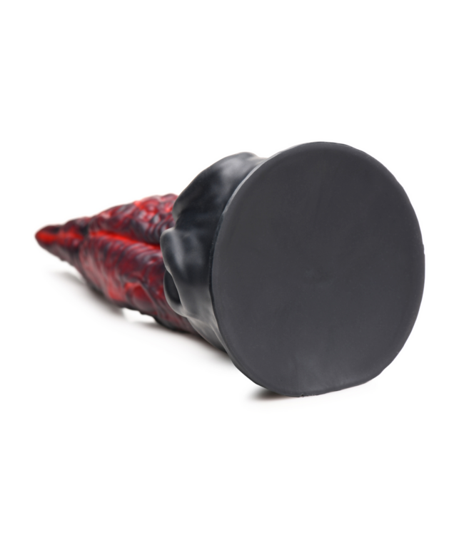 XR Brands Verken de Dragon Tongue Siliconen Dildo 24,4 cm – Luxe Rood/Zwart Sensatie