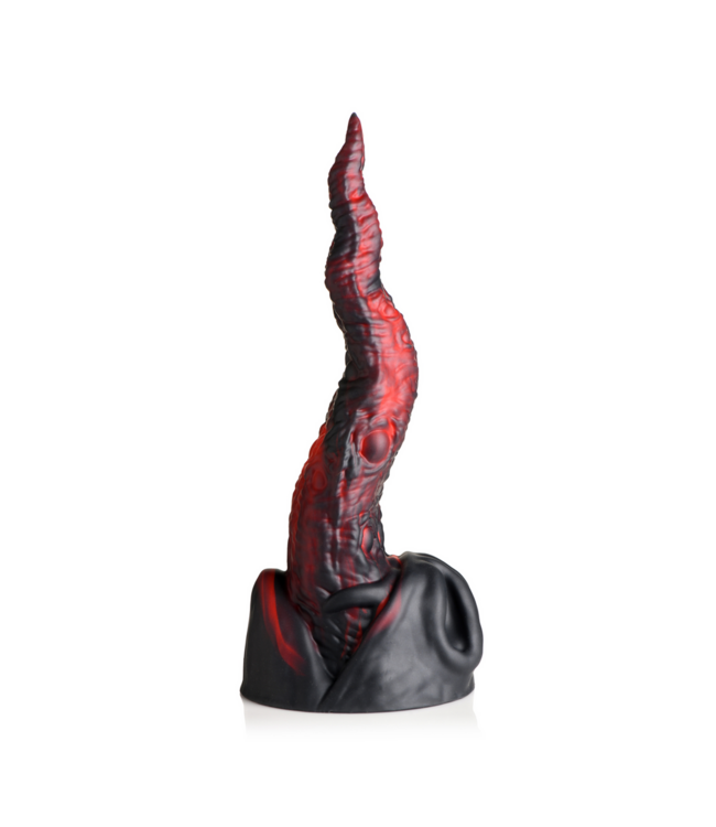 XR Brands Dragon Tongue 24.4 cm Silicone Dildo - Red/Black Premium Pleasure Device