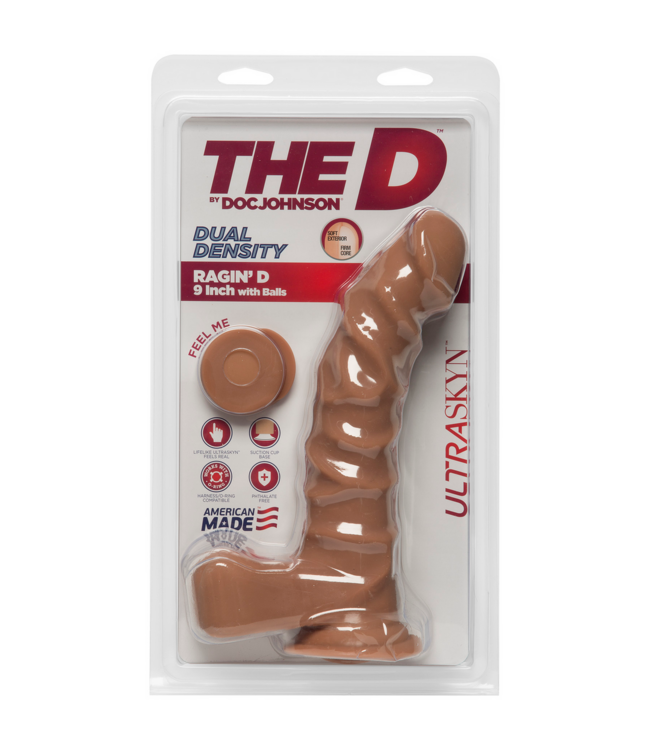 Doc Johnson Ragin' D ULTRASKYN Dildo 22,6 cm – Realistisch, Handgemaakt en Flexibel