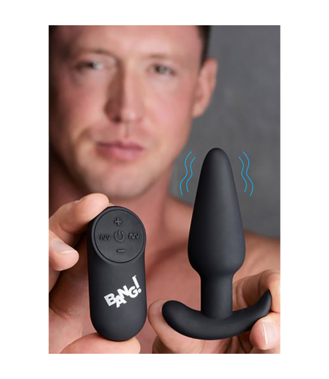 XR Brands Ervaar Genot met de 9 cm BANG Toy's Vibrerende Siliconen Buttplug met Afstandsbediening