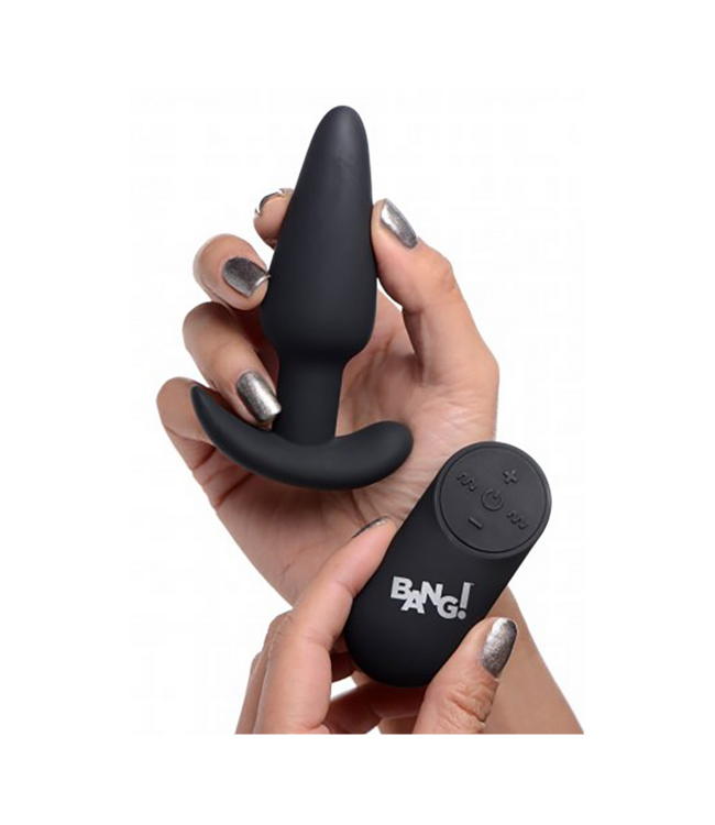 XR Brands Ervaar Genot met de 9 cm BANG Toy's Vibrerende Siliconen Buttplug met Afstandsbediening