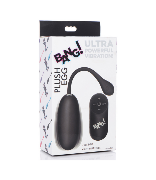 XR Brands BANG Toy Plush Vibrating Egg - 28 Quiet Speeds & Waterproof Fun
