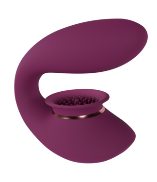 Innovation TWITCH 3 Innovatieve Oplaadbare Vibrator met Zuignap – Luxe Bordeauxrood