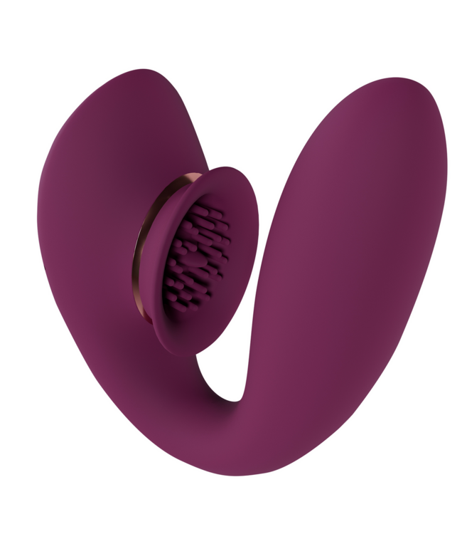 Innovation TWITCH 3 Innovatieve Oplaadbare Vibrator met Zuignap – Luxe Bordeauxrood