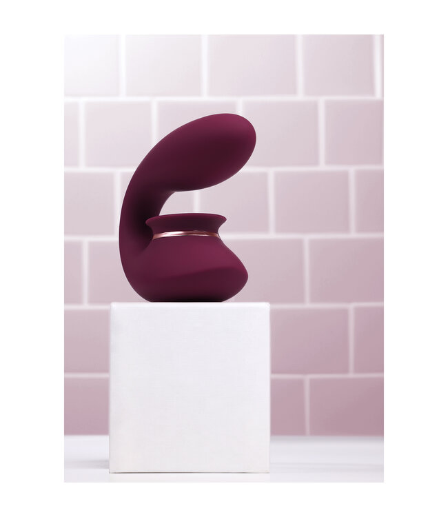 Innovation TWITCH 3 Innovatieve Oplaadbare Vibrator met Zuignap – Luxe Bordeauxrood