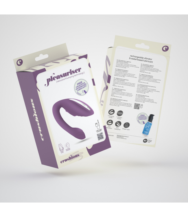 Crushious Pleasuriser Lila – C-förmiger Vibrator mit 7 Funktionen & Gleitmittel
