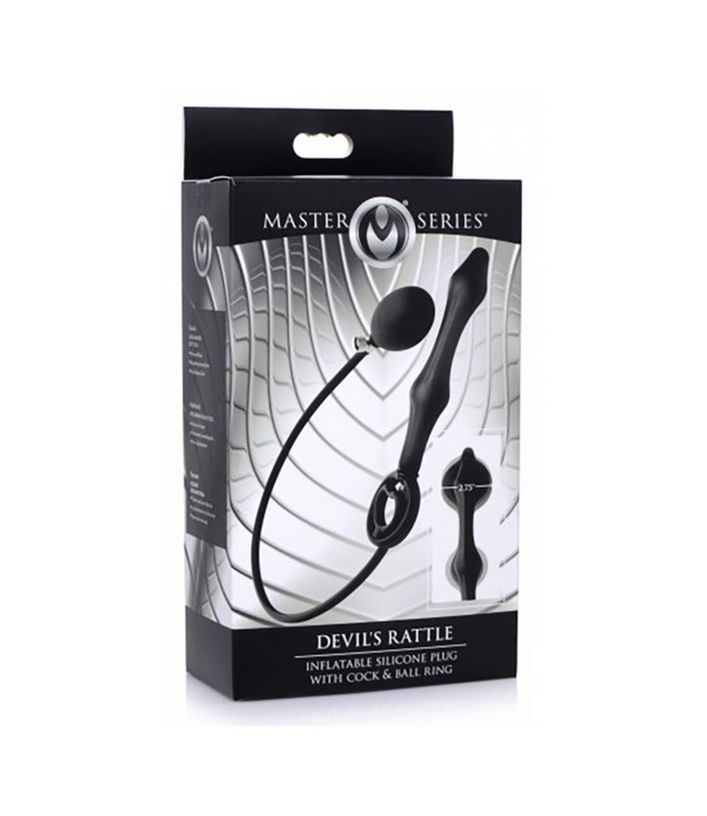 XR Brands De Devil's Rattle: Opblaasbare Siliconen Anale Plug met Flex Ring voor Genot
