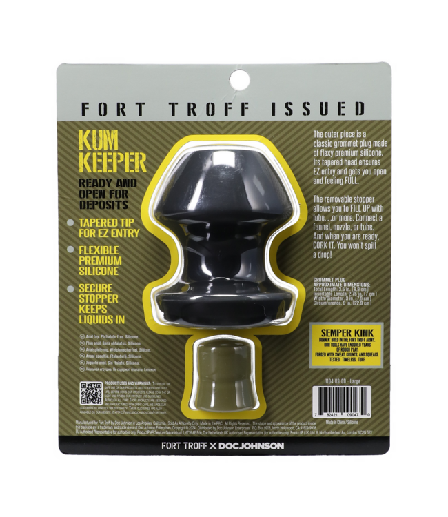 Doc Johnson Kum Keeper Flexibel Zwart 8,89 cm – Comfortabele Siliconen Grommet Plug