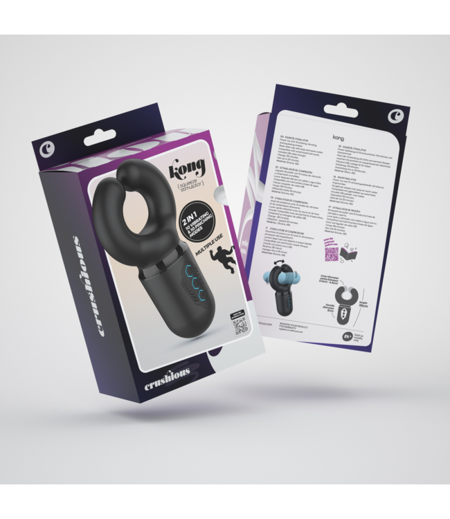Crushious Kong Masturbator Zwart | 10 Vibraties en Drukstanden voor Ultiem Genot