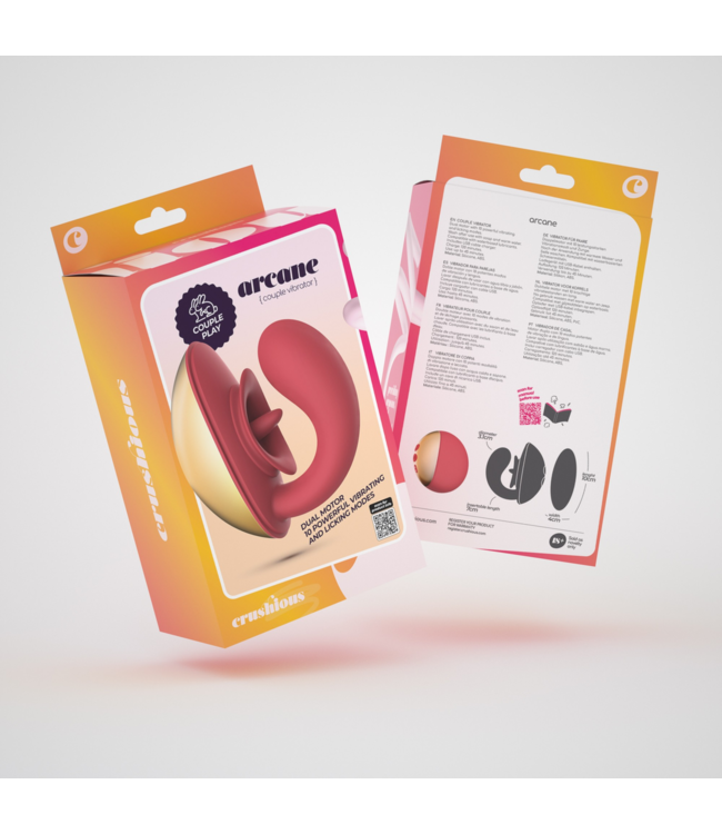 Crushious Arcane Rot: Leistungsstarker Paarvibrator mit 10 Stufen und 3 Bewegungen