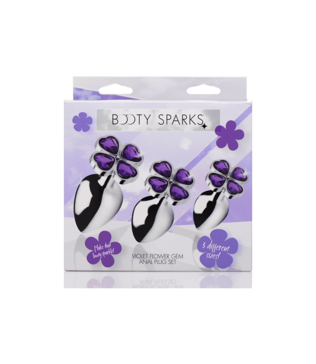 XR Brands Blütenzauber: 3-teiliges Veilchen Butt Plug Set für komfortablen Genuss