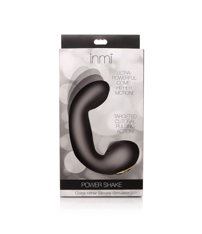 XR Brands Sensuele Kracht: Power Shake Come Hither Siliconen Dubbel Stimulator Zwart