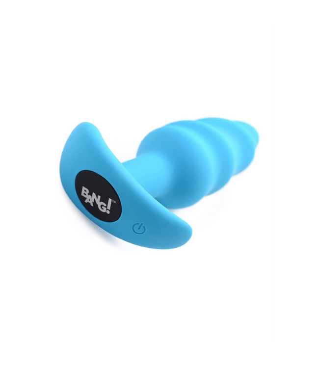 XR Brands BANG Toy Swirled Silicone Butt Plug met Afstandsbediening en 21 Vibraties