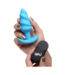 XR Brands BANG Swirled Silicone Butt Plug with Remote & 21 Vibration Patterns