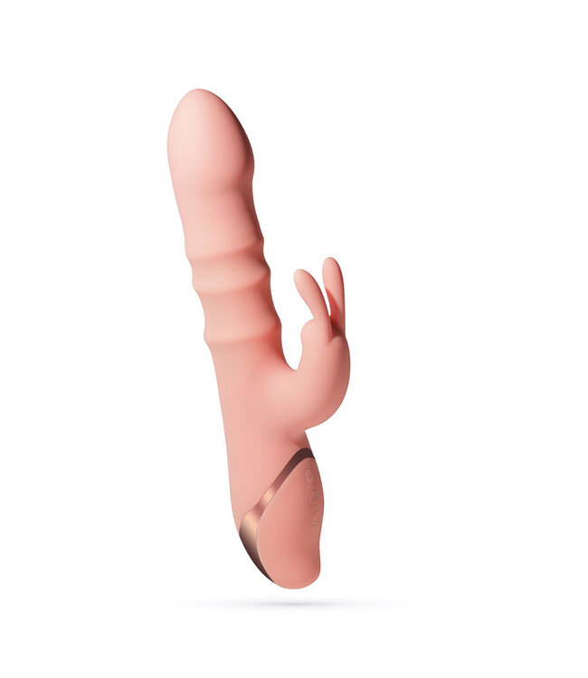 Crushious Ringlord Rabbit-Vibrator Rosa | 3 Ringe, 10 Modi, wasserfest, USB-Aufladung