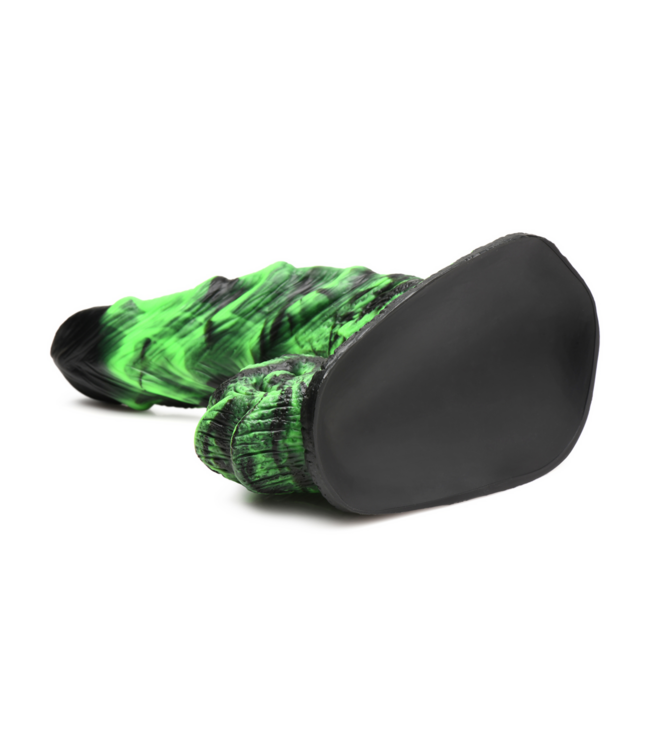 XR Brands Glowzilla Curved Dildo - 19.8cm Glow-in-the-Dark Pleasure Intense