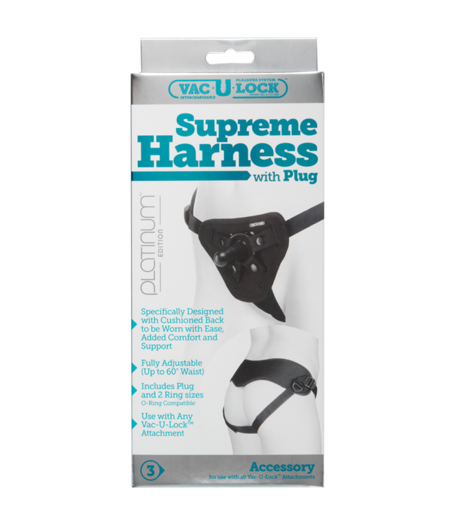 Doc Johnson Platina Supreme Gurt mit Plug – Verstellbar, Neopren, Komfort pur