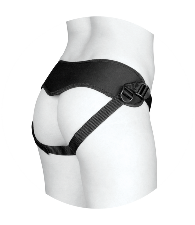 Doc Johnson Zwart Neopreen Supreme Harnas met Plug – Verstelbaar, Comfortabel & Sterk