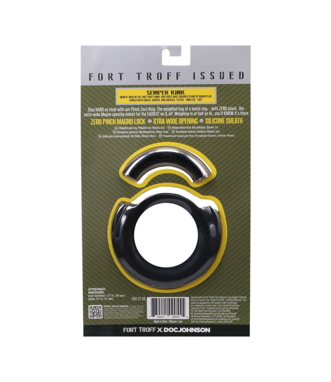 Doc Johnson Pinch Zero Ring Schwarz – Schwerer Stahlring ohne Druckstellen