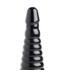 XR Brands Giant Ribbed Black Anal Cone - Gradual Stretch for All Levels