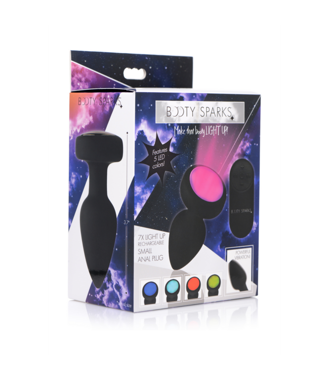 XR Brands LED Vibrating Silicone Plug – 7 Vibrations & Colorful Light Show