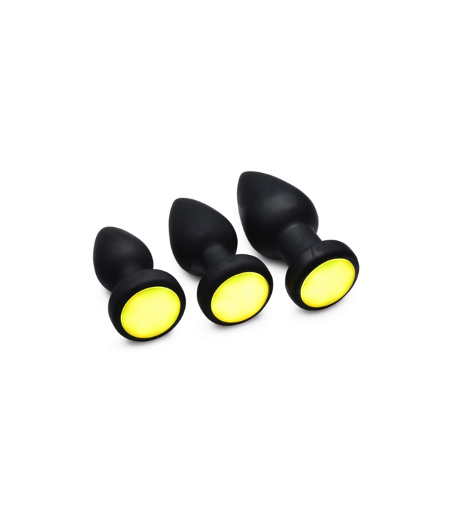 XR Brands Verken de Sensatie: 9,3 cm Vibrerende LED Plug met Psychedelisch Lichtspel