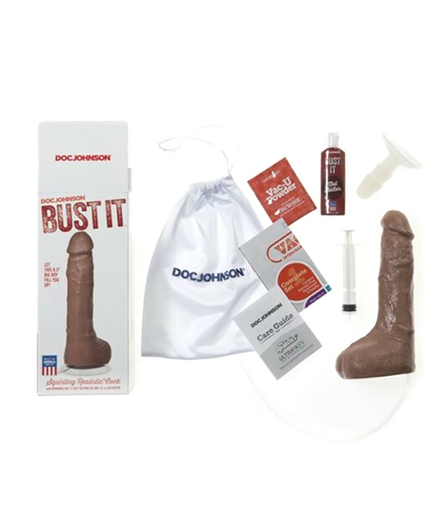 Doc Johnson Realistic Squirting Dildo 8.5" with Nut Butter - Safe & Body-Safe