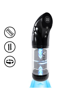 Pumped StrokeMate Black: Ultimate Suction & Rotation Pleasure Device