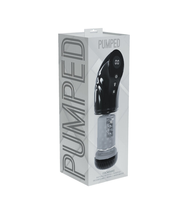 Pumped StrokeMate Masturbator Zwart – Intense Stimulatie met Rotatie en Vacuüm
