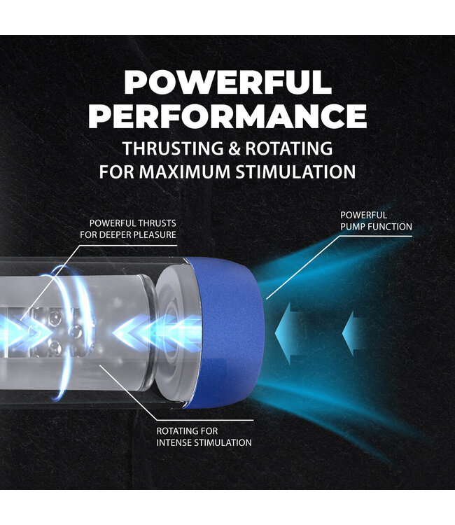 Pumped Vortex Suction Rotation Masturbator - Intense Pleasure in Metallic Blue