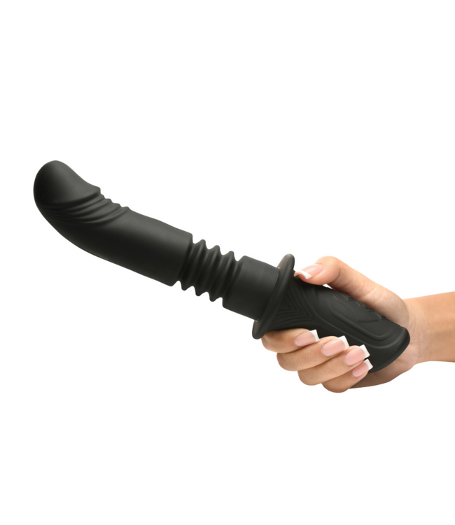 XR Brands Power Thrust Silicone Vibrator - 3 Thrusts, 7 Vibrations, Ribbed Design