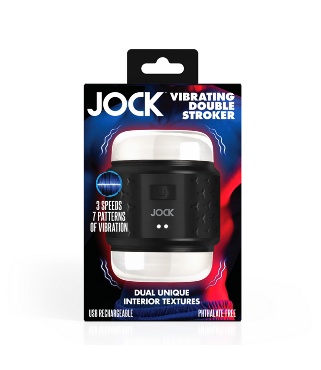 Curve Toys JOCK Vibrating Double Stroker - 3 Vibes, 7 Patterns, Waterproof Fun