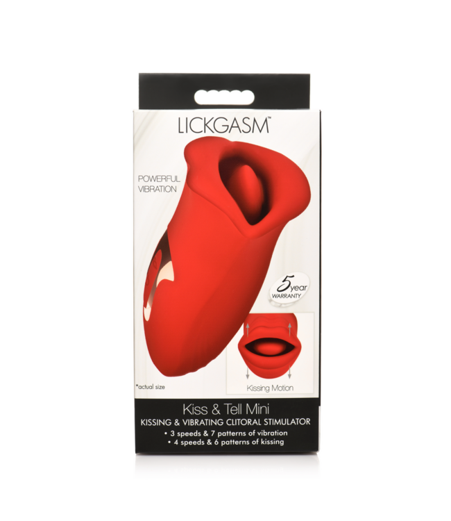 XR Brands Kiss and Tell Rot – Kompakter Silikon Vibrator mit Klitorisstimulation
