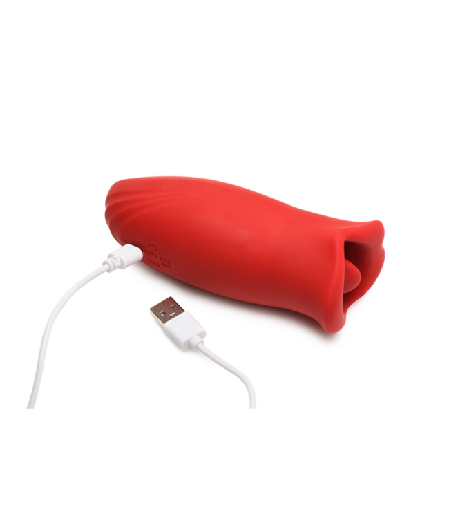 XR Brands Kiss and Tell Rot – Kompakter Silikon Vibrator mit Klitorisstimulation