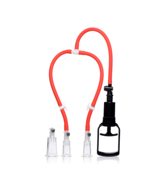 XR Brands 3-Wege-Pumpensystem für sinnliche Brustwarzen- und Klitorisstimulation