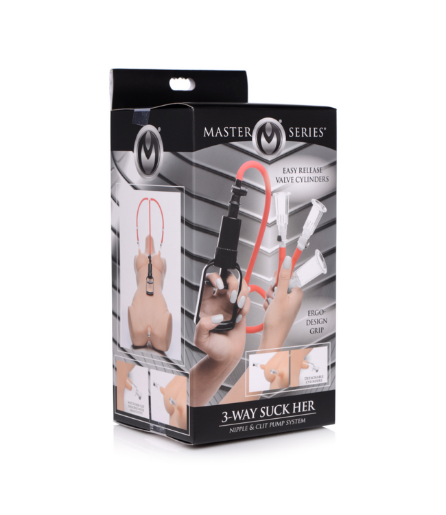 XR Brands Intense Sensaties met 3-Way Suck Tepel- en Clit Pompsysteem