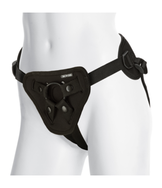 Doc Johnson Verstelbaar Neopreen Korset met Plug - Stijlvol, Comfortabel & Inclusief O-ringen