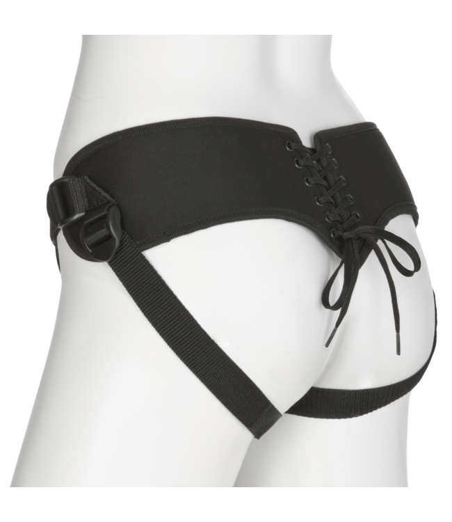 Doc Johnson Verstelbaar Neopreen Korset met Plug - Stijlvol, Comfortabel & Inclusief O-ringen