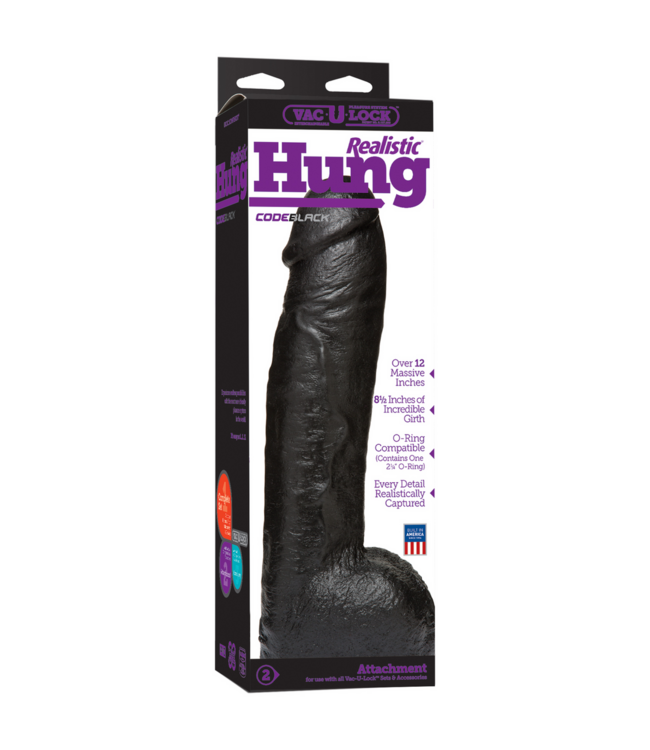 Doc Johnson CodeBlack Ultra Realistische Dildo 31,5 cm – Veilig & Compatibel met Vac-U-Lock