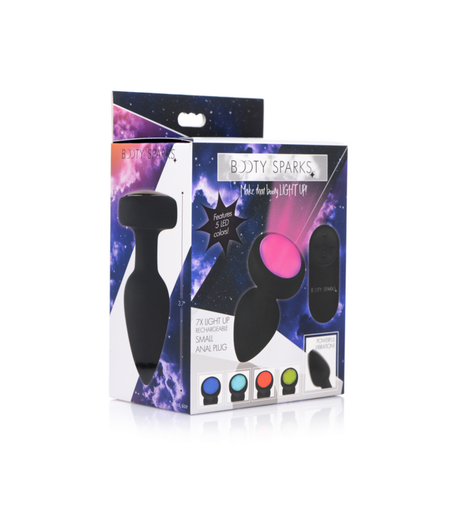 XR Brands Stylish Silicone LED Vibrating Plug – 7 Vibrations & 5 Colors