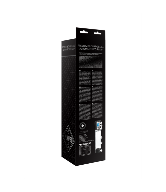 Pumped Premium LCD Penispumpe 29 cm, wiederaufladbar, medizinisches Silikon