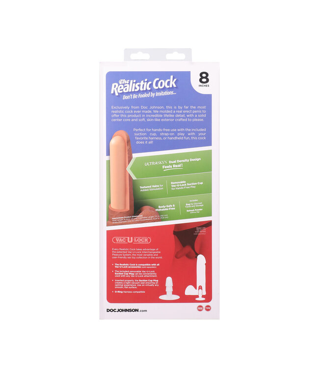 Doc Johnson Realistische ULTRASKYN Cock 21 cm met Doppeldichte en Verwijderbare Zuignap