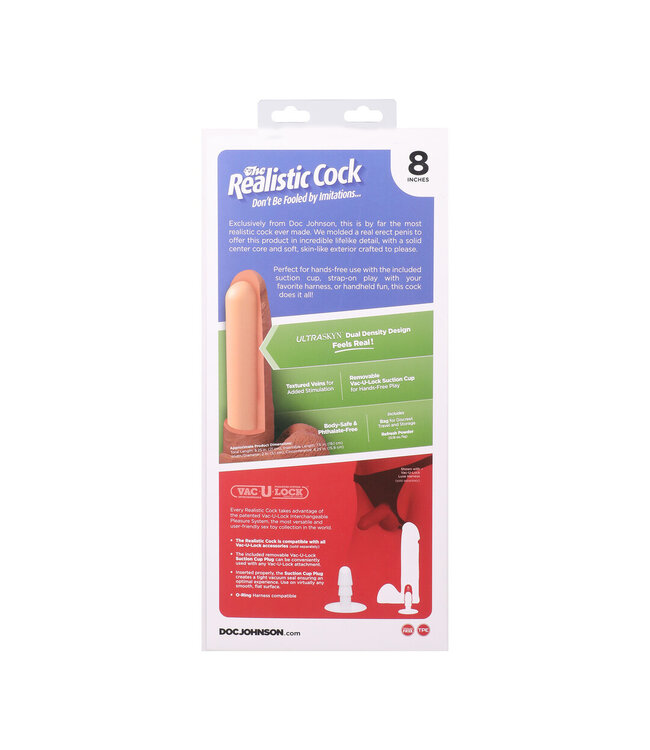 Doc Johnson Realistischer Penis mit Hoden 21 cm – Ultraskyn mit Saugnapf