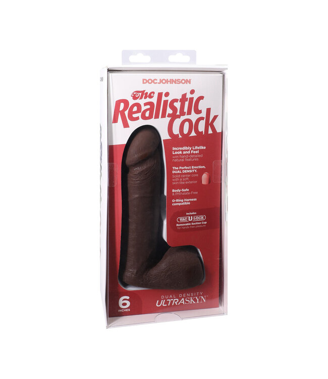 Doc Johnson Realistic ULTRASKYN 18.4 cm Chocolate Cock - Double Density & Suction Cup