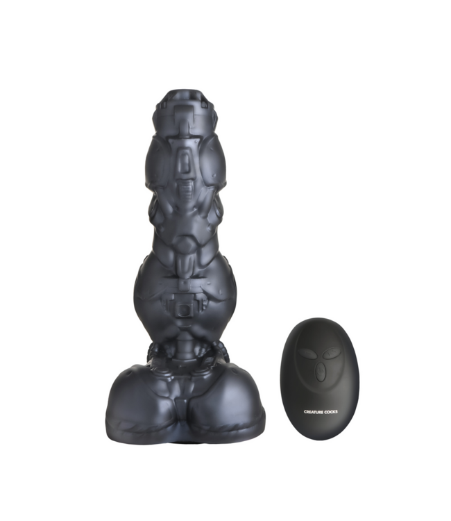 XR Brands Futuristic Silver Cyborg Dildo – Grooved Silicone Pleasure Toy