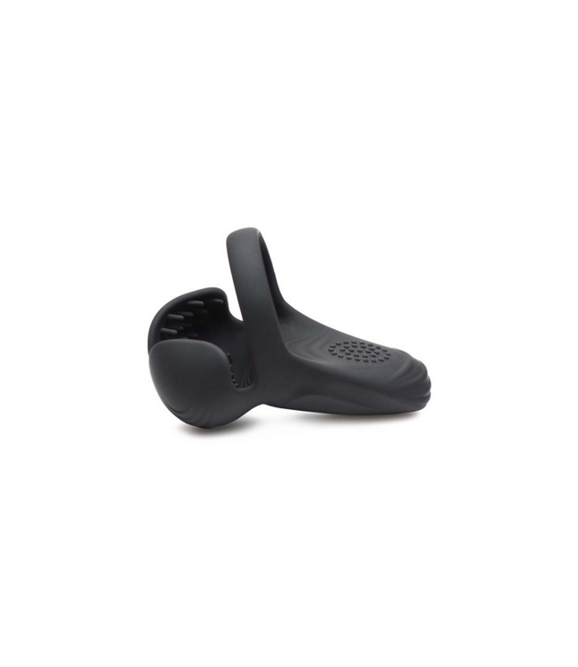 XR Brands Fernbedienbarer Silikon-Penis- und Hodenring für gesteigertes Vergnügen