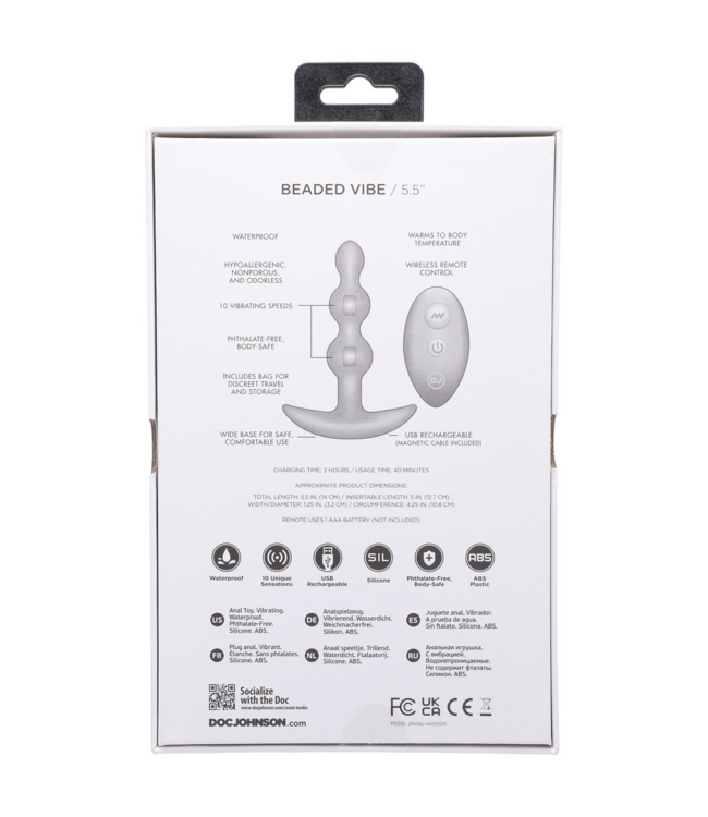 Doc Johnson Vibrierender Silikon-Analplug mit Fernbedienung – A-Play SHAKER 13,7 cm