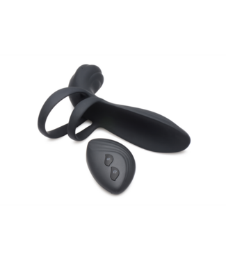 XR Brands Luxueuze Siliconen Penis Sleeve met Afstandsbediening en Intense Vibraties